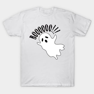 BOOOO!!!! White Halloween Ghost T-Shirt